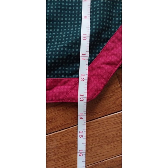 Woven Style Wine Red Green Tapestry Table Runner Length 74" Tassels Classic GUC - Picture 15 of 15